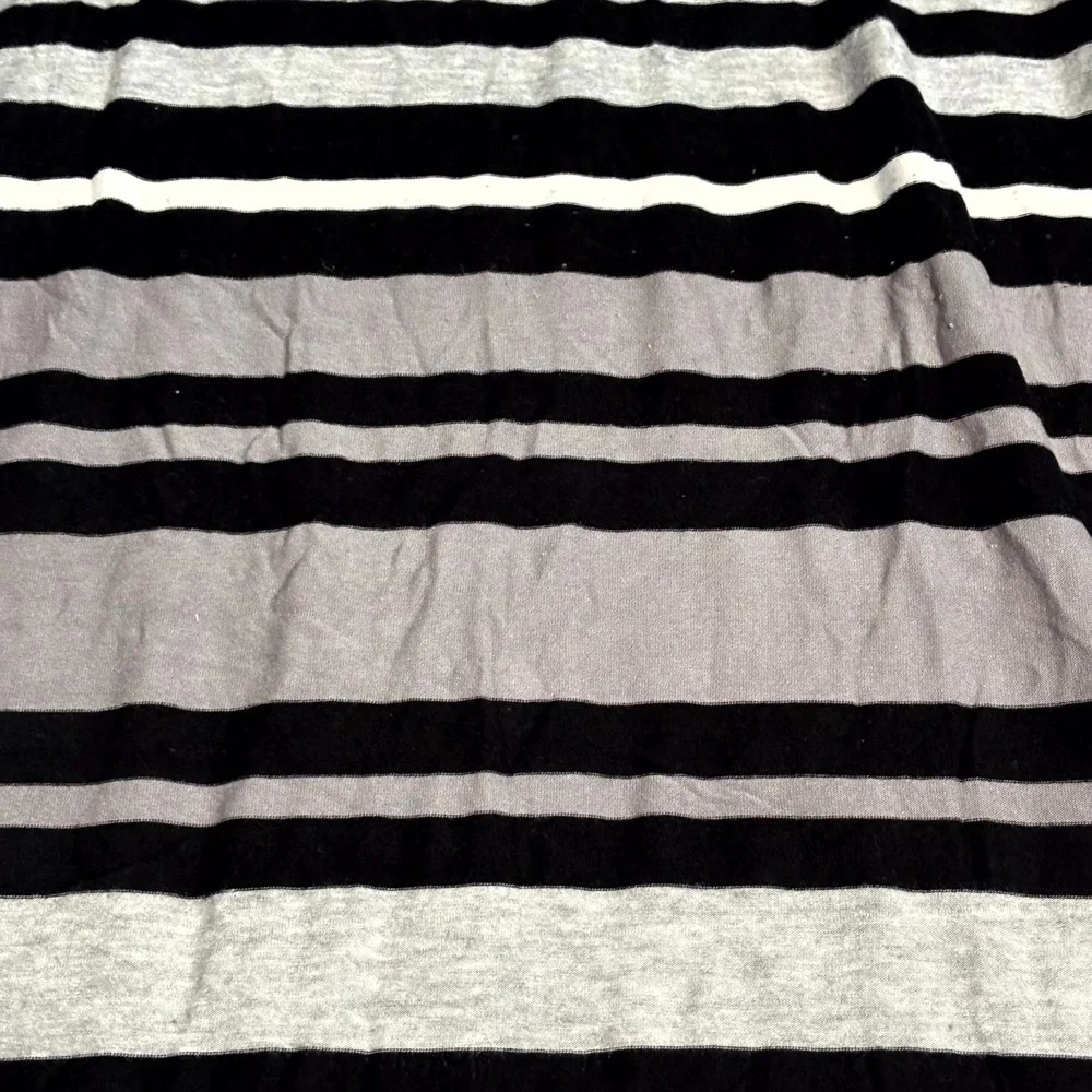 Merona Maxi Dress Womens Large Gray Black Striped Sleeveless Stretch Casual L - Picture 7 of 7